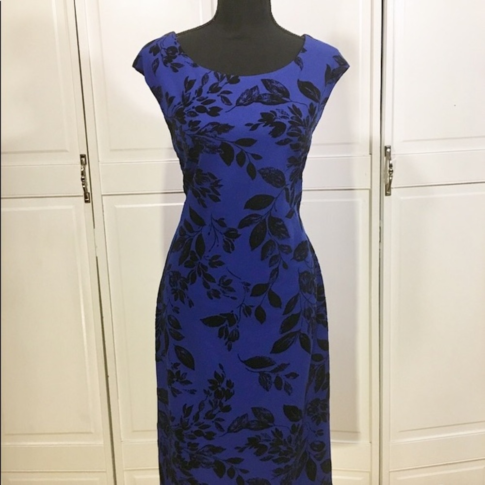 Blue Floral Professional and Event Dress